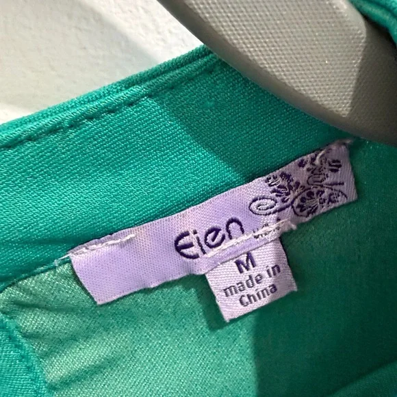 Green Designer Puff Sleeve Top - Picture 4 of 10